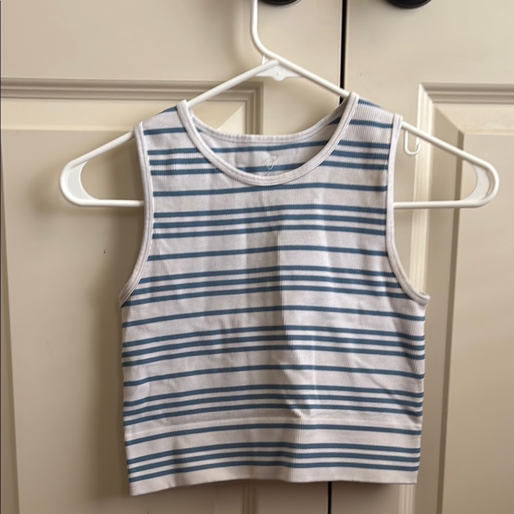 Musi Blue and White Striped Top